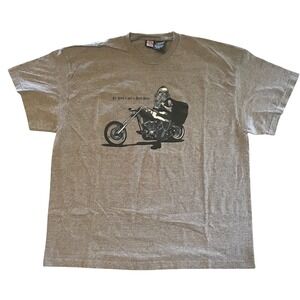 Y2K Dec 25 Mens Santa Claus Biker Chopper Motorcycle Christmas T-Shirt Gray XXL